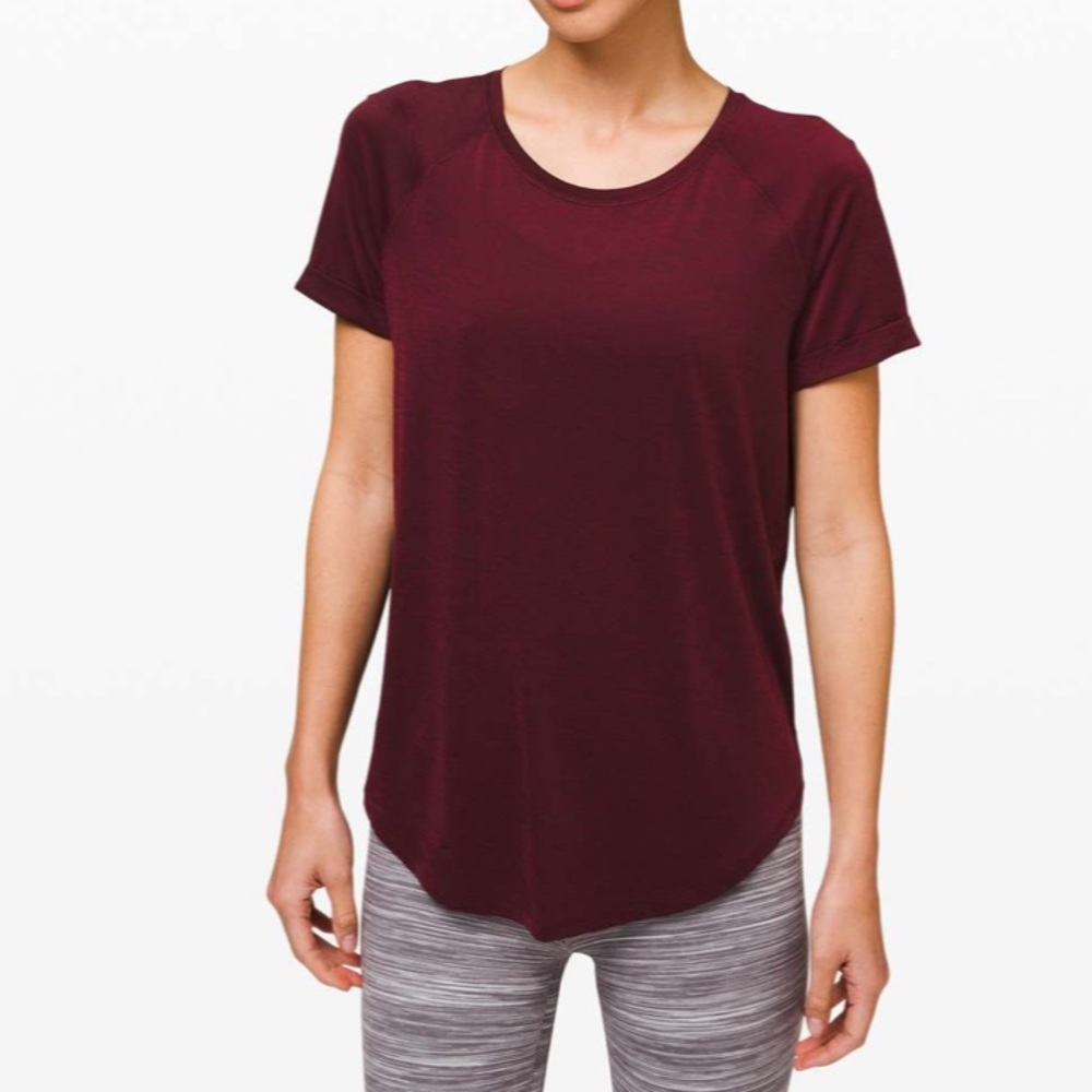 LULULEMON red Open up tie back tee